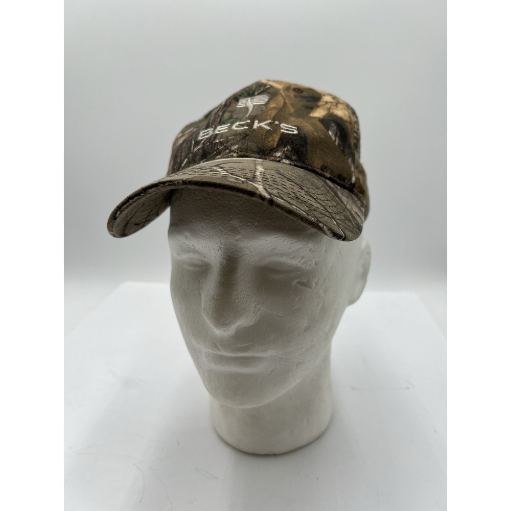 Beck's Hybrids Camo Hat Made in USA Snapback Seed Farm Hunting Baseball Cap